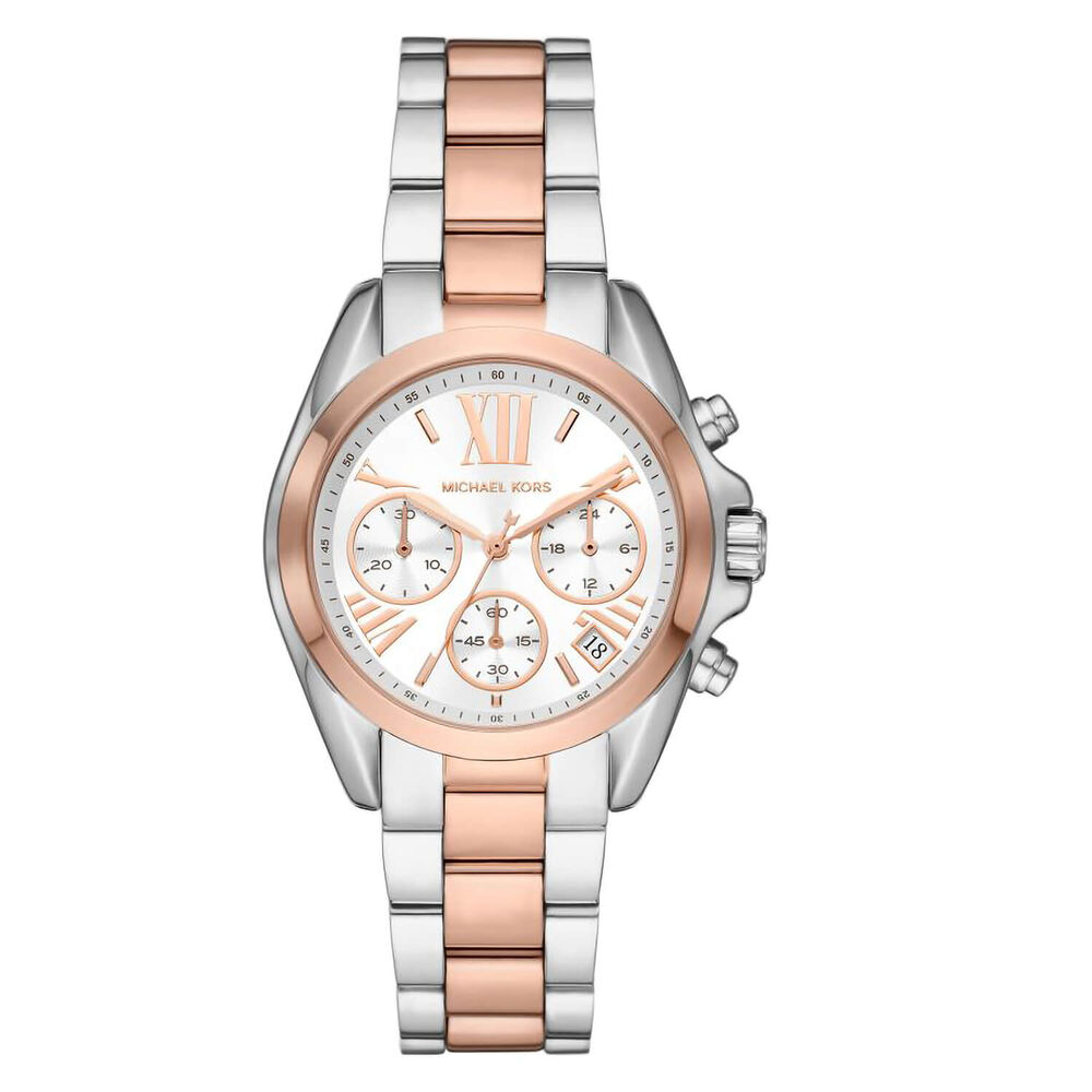 Michael Kors Bradshaw Mini 36mm Steel & Rose Gold Plated Watch