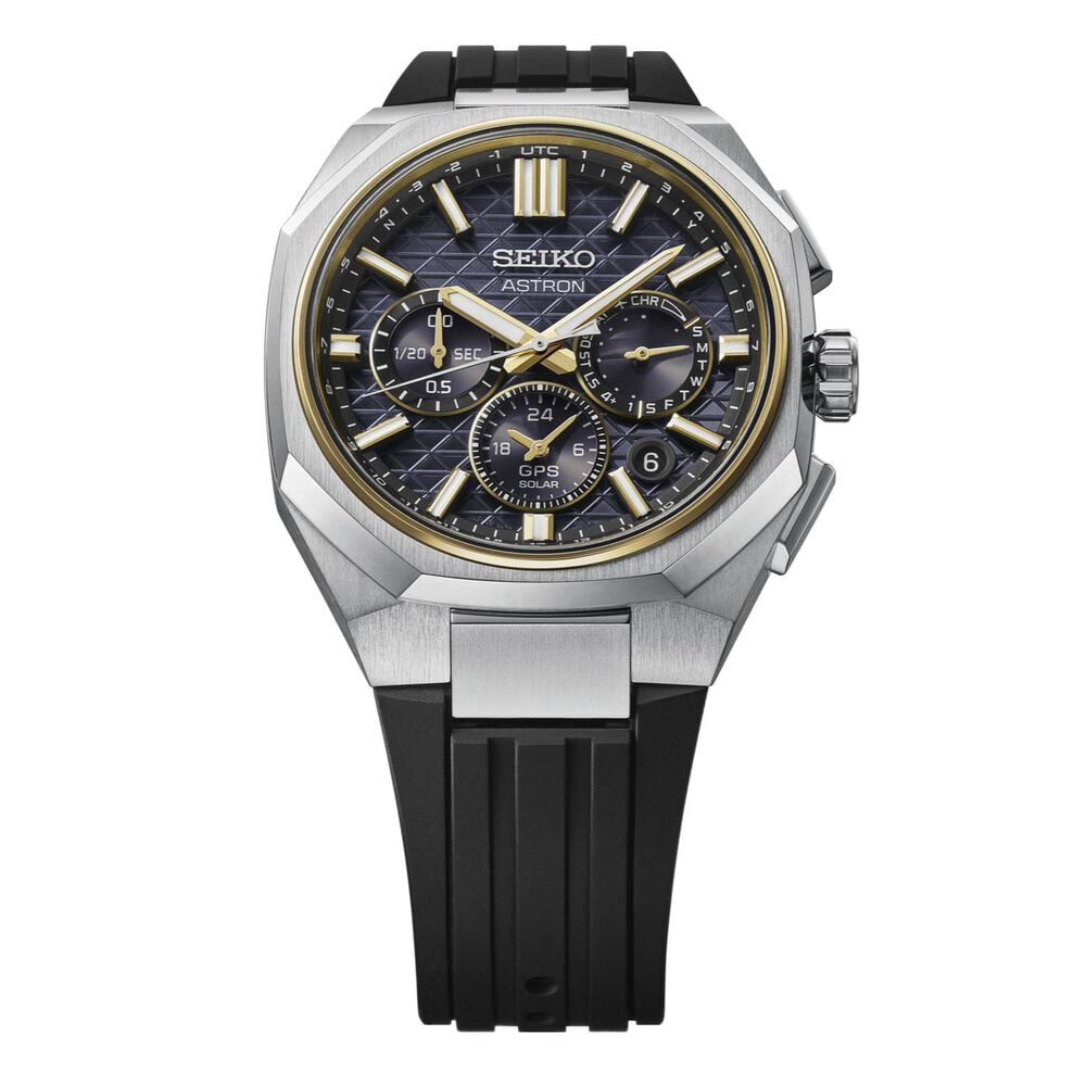Seiko Astron 'Tesselate' 5X63 Celestial Gold Dial Silicone Strap Watch