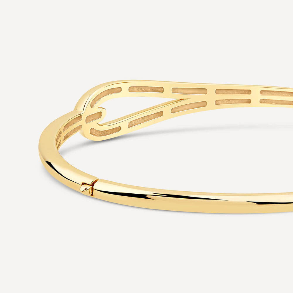 9ct Yellow Gold Polished Stirrup Bangle image number 2
