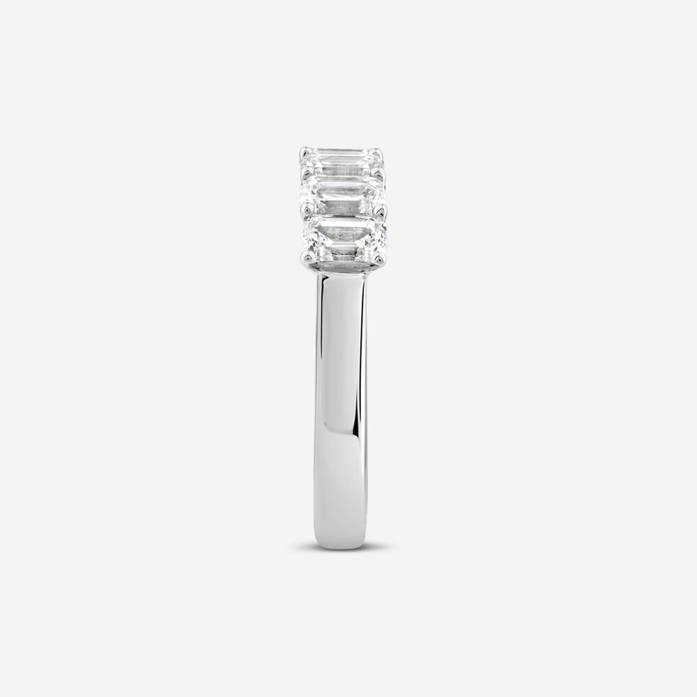 Born Platinum 1.5ct Lab Grown 5 Stone Emerald Cut Half Eternity Diamond Ring image number 3