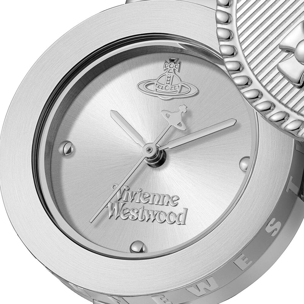 Vivienne Westwood Orb Button 25.4mm Silver Dial Link Chain Steel Bracelet Watch image number 3