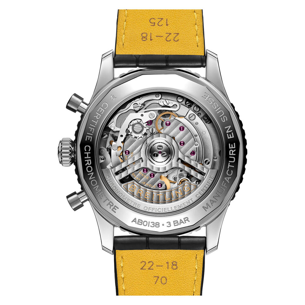 Breitling Navitimer B01 Chronograph 43 Silver Dial Black Details Black Strap Watch image number 1