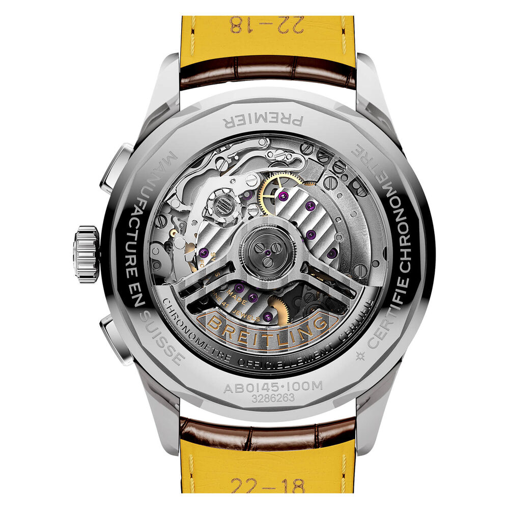 Breitling Premier B01 Chronograph 42mm Beige Dial Leather Strap Watch image number 1