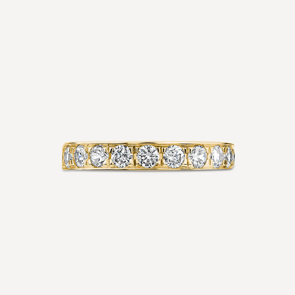 9ct Yellow Gold 3.5mm 0.67ct Diamond Pave Set Wedding Ring- (Special Order) image number 1