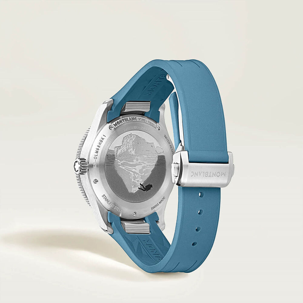 Montblanc Iced Sea Automatic Date 0 Oxygen 41mm Blue Dial Rubber Strap Watch image number 2