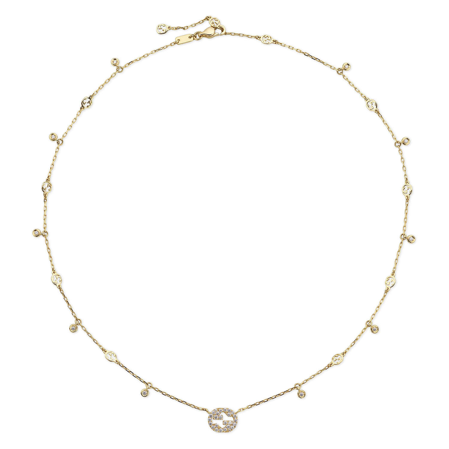 Gucci Interlocking G Yellow Gold Diamond Necklet