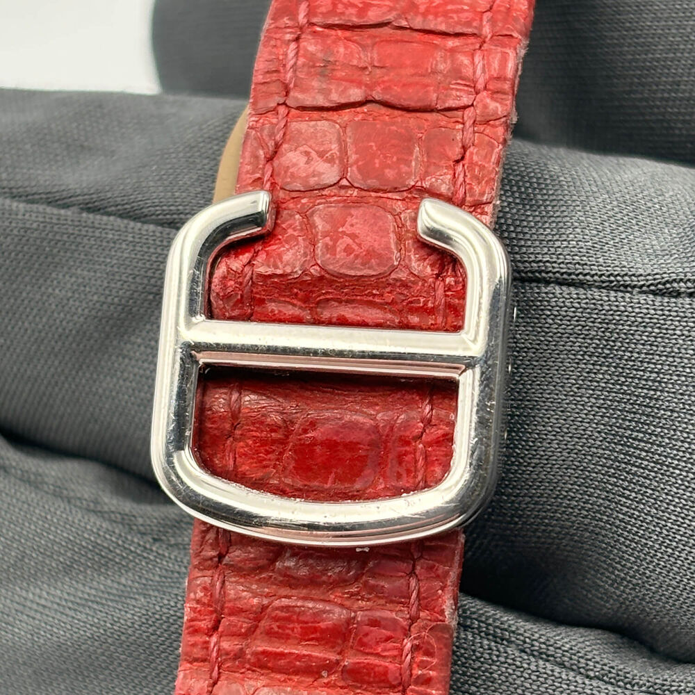 Pre-Owned Cartier Cle De Cartier 31mm Silver Dial Leather Strap Watch image number 4