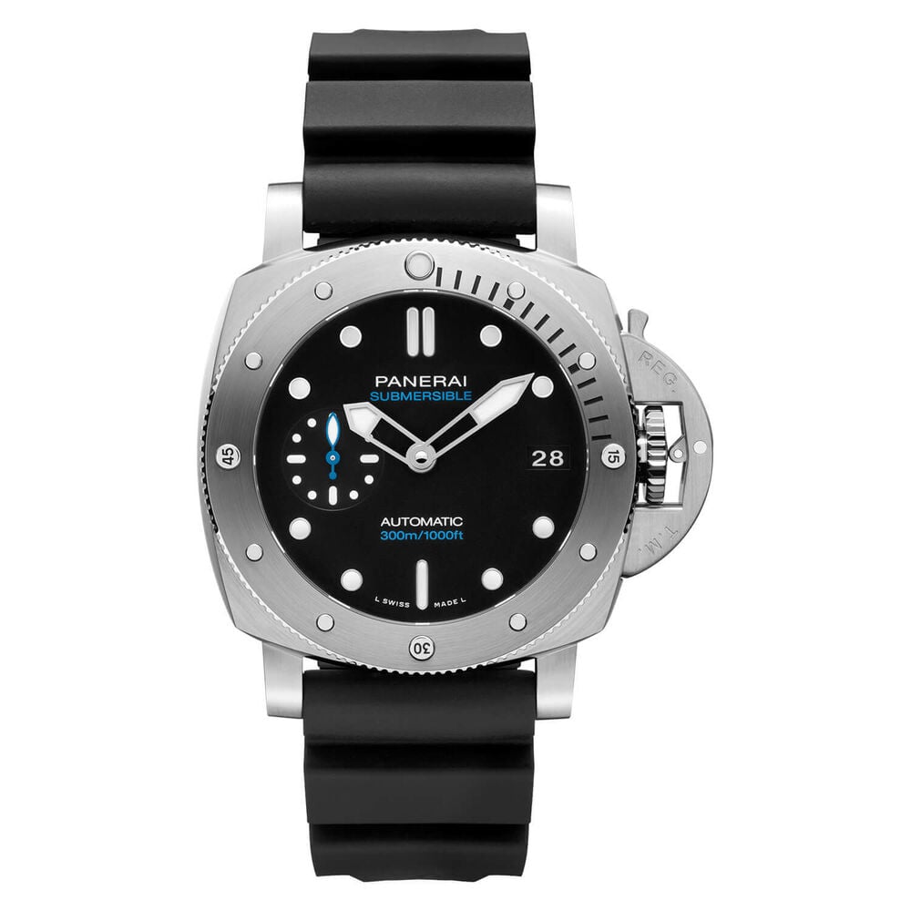 Panerai Submersible 42mm Black Dial Strap Watch