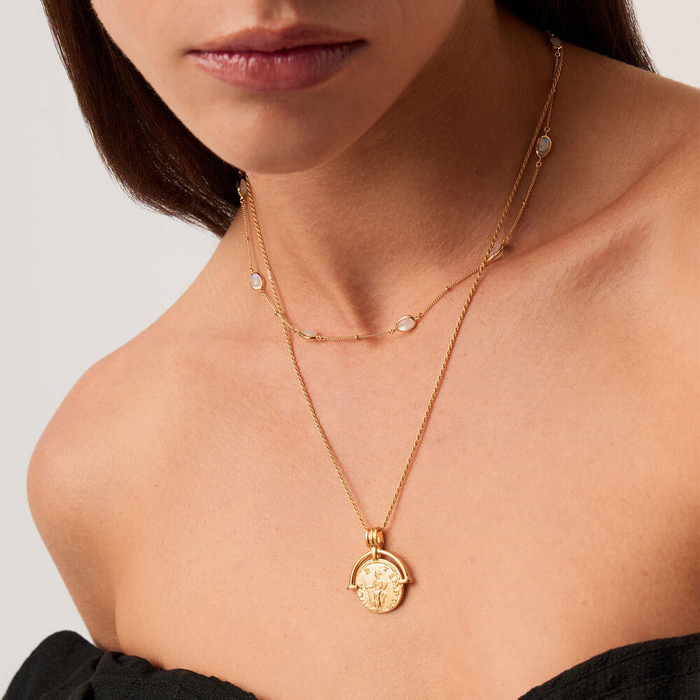 Missoma 18ct Gold Vermeil Sterling Silver Magma Gemstone Charm Choker Necklace
