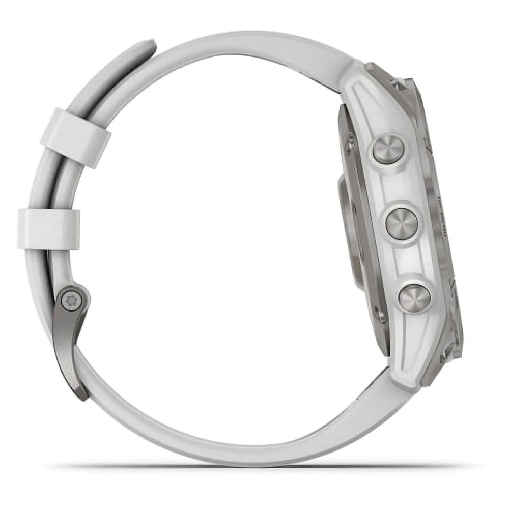 Garmin Epix Sapphire Titanium Bezel White Strap Watch image number 4