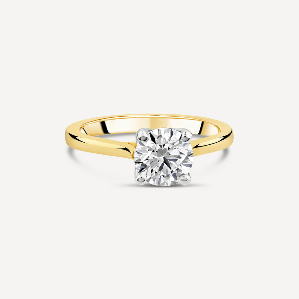 Born 18ct Yellow Gold 1.20ct Lab Grown Round Solitaire Diamond Ring image number 2
