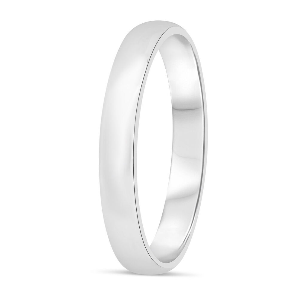 Ladies' 18ct white gold 2.5mm classic court wedding ring image number 3