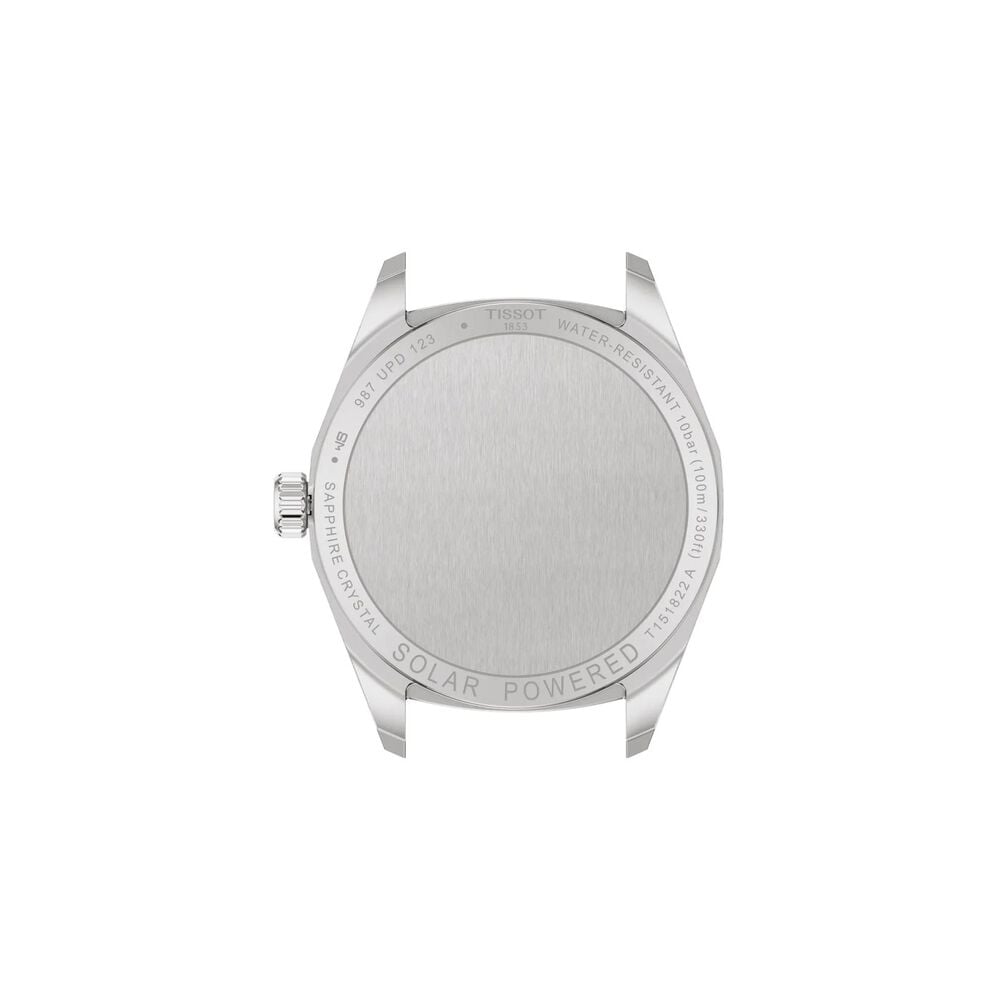 Tissot PRC 100 Solar 34mm Silver Dial Yellow Gold PVD Steel Bracelet Watch image number 2