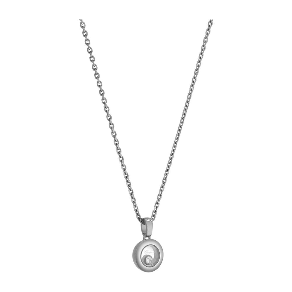 Chopard 18ct White Gold Happy Diamond Icon Round Pendant image number 0