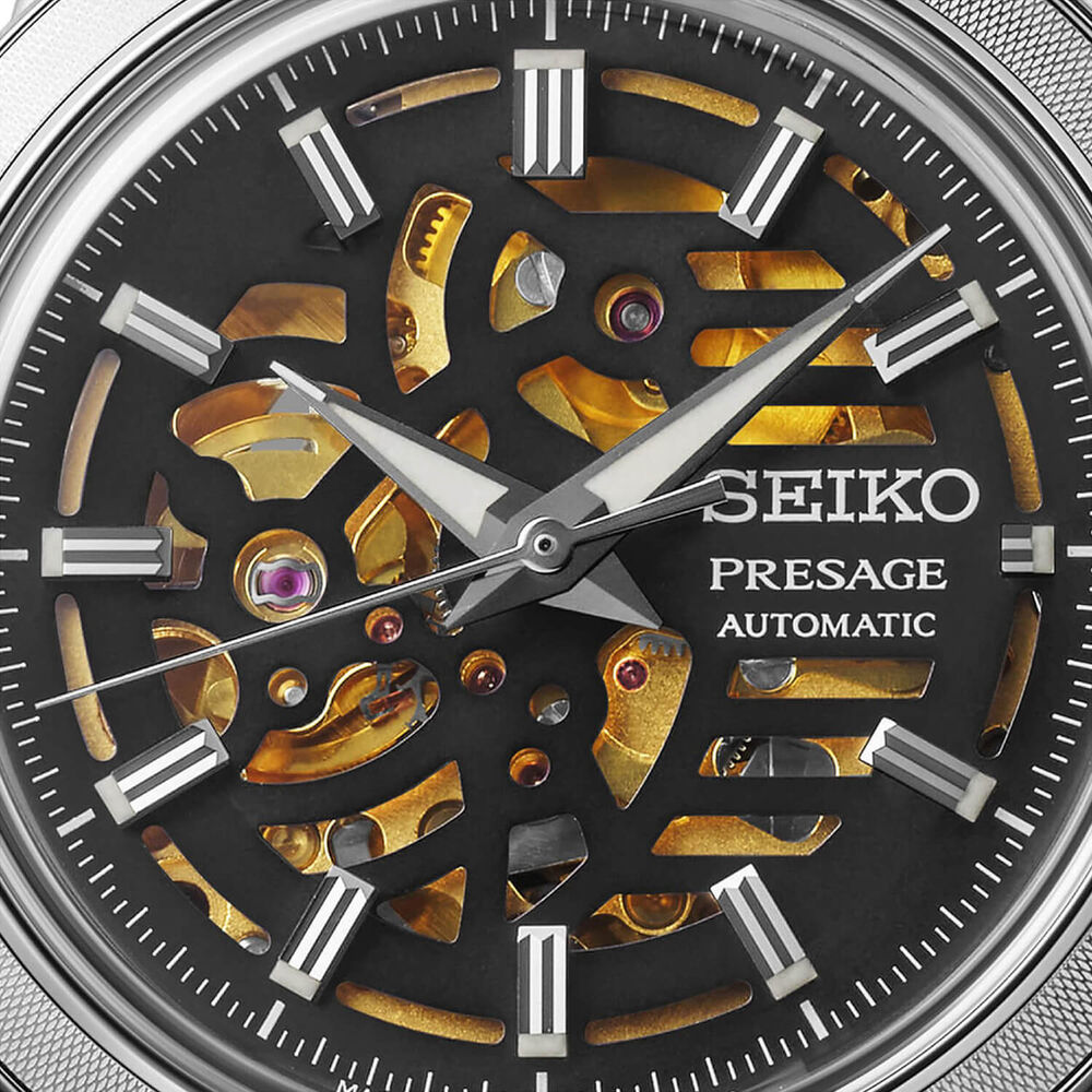 Seiko Presage Style 60s 'Elegant yet Rugged' Biker Style 39.5mm Skeleton Dial Strap Watch