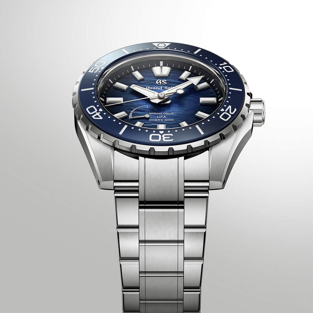 Grand Seiko &lsquo;Ushio&rsquo; Diver Spring Drive UFA 40.84mm Blue Dial Titanium Bracelet Watch