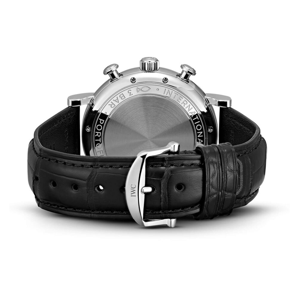 IWC Schaffhausen Portofino Chronograph Black Dial Strap Watch image number 5
