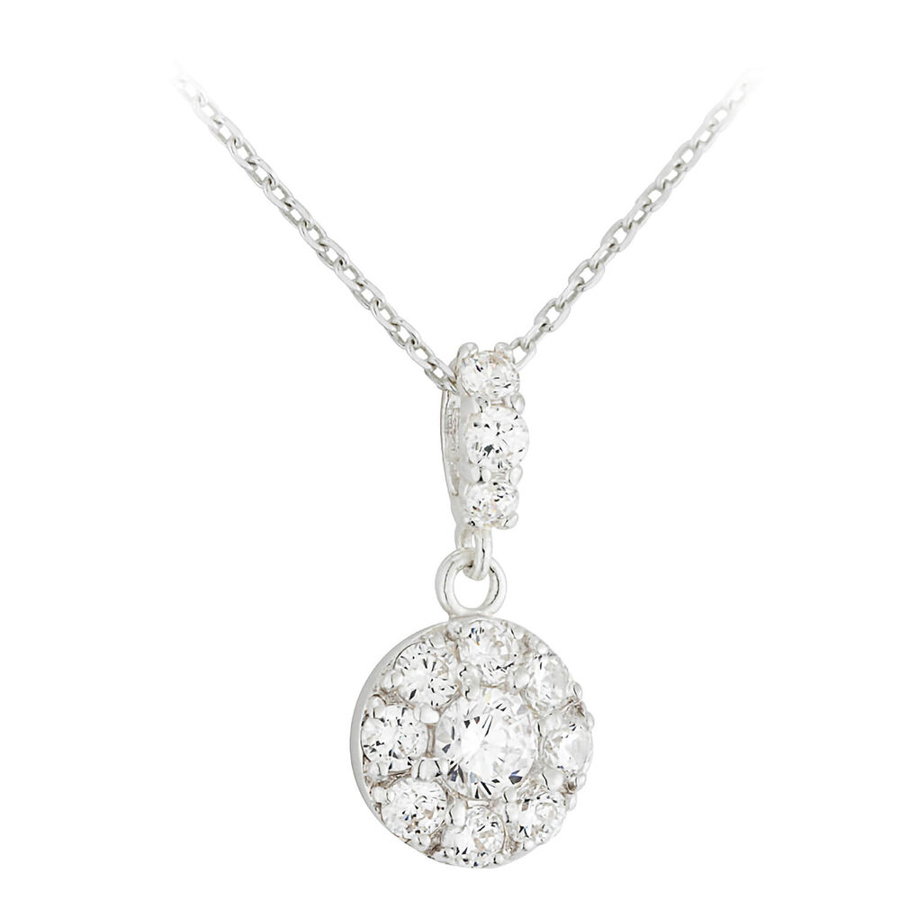 Sterling Silver and Cubic Zirconia Necklace (Chain Included)