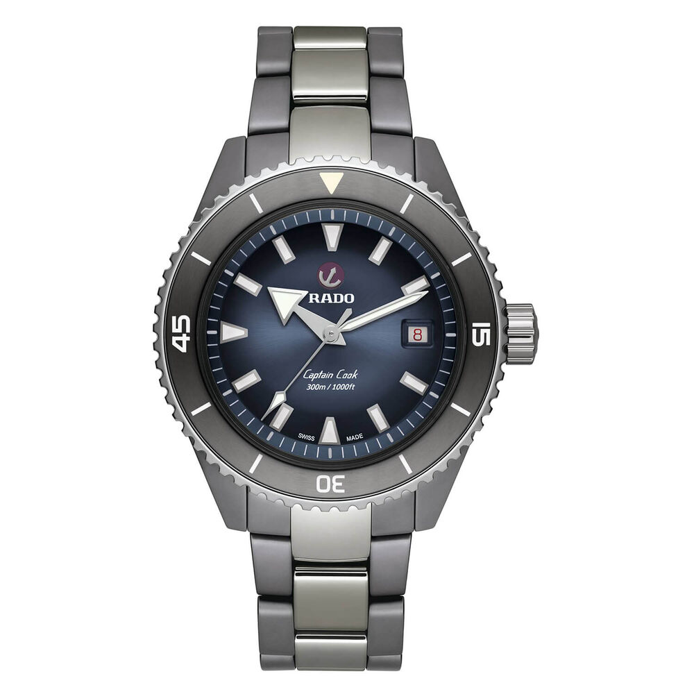 Rado Captain Cook High-Tech Ceramic Diver 43mm Automatic Blue Dial Ceramic Case Bracelet Watch image number 0