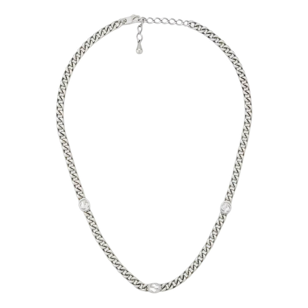 Gucci Interlocking Silver Chain Necklace