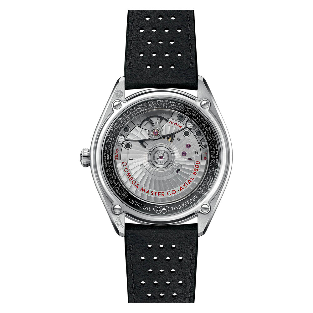 Omega Limited Edition Official Olympic Black Leather Men's Watch image number 1