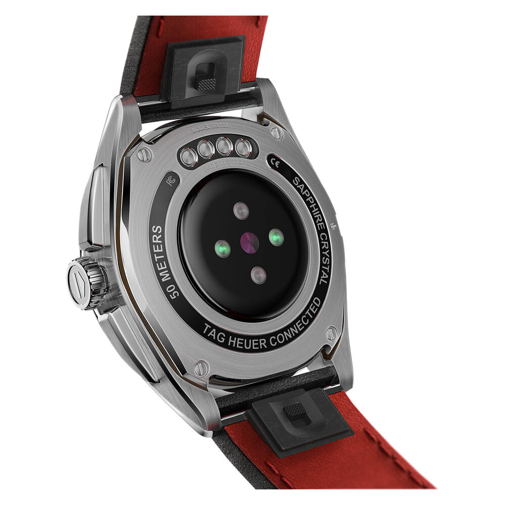 TAG Heuer Connected Calibre E4 42mm Dial Touch Screen Black Leather Strap Watch image number 4