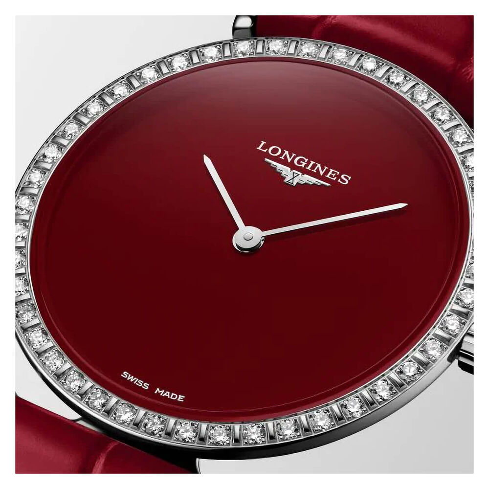 Longines Elegance La Grande Classique 29mm Red Dial & Strap Watch image number 3