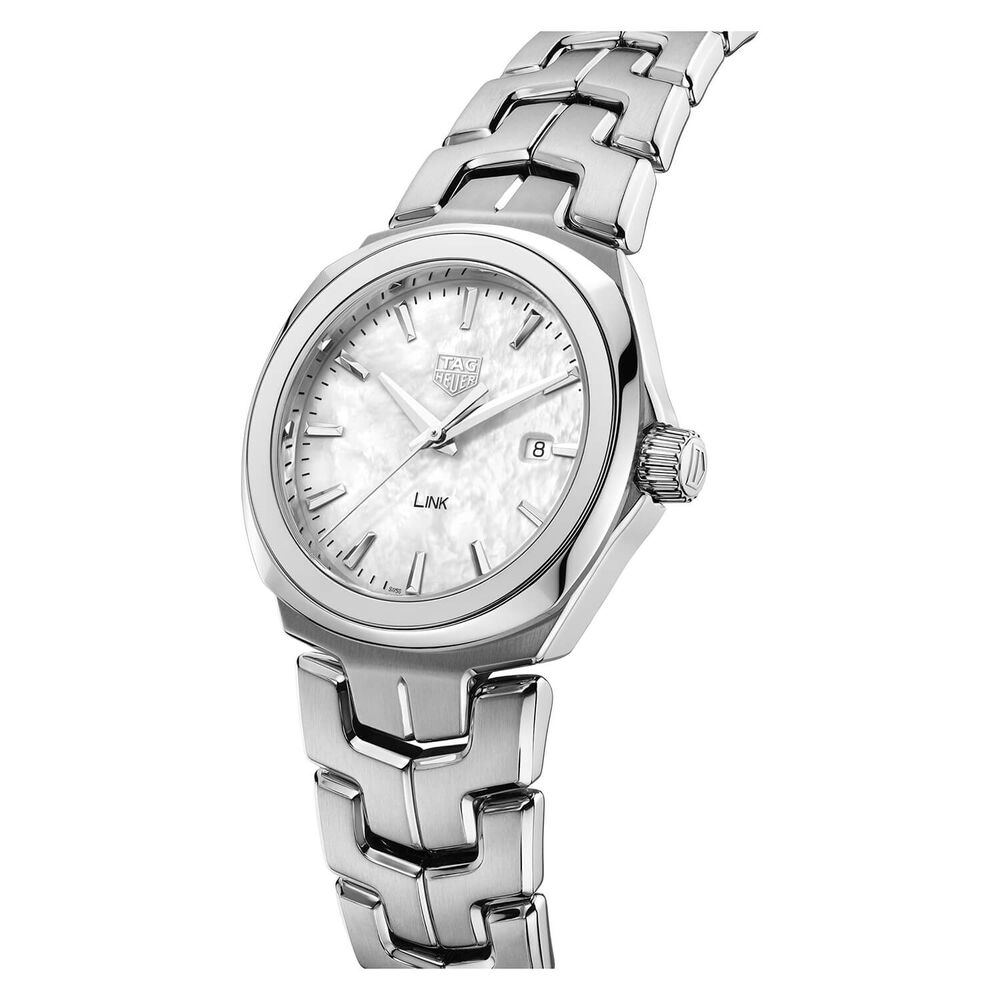 TAG Heuer Link Date 32mm Mother of Pearl Dial Stainless Steel Bracelet Watch image number 2