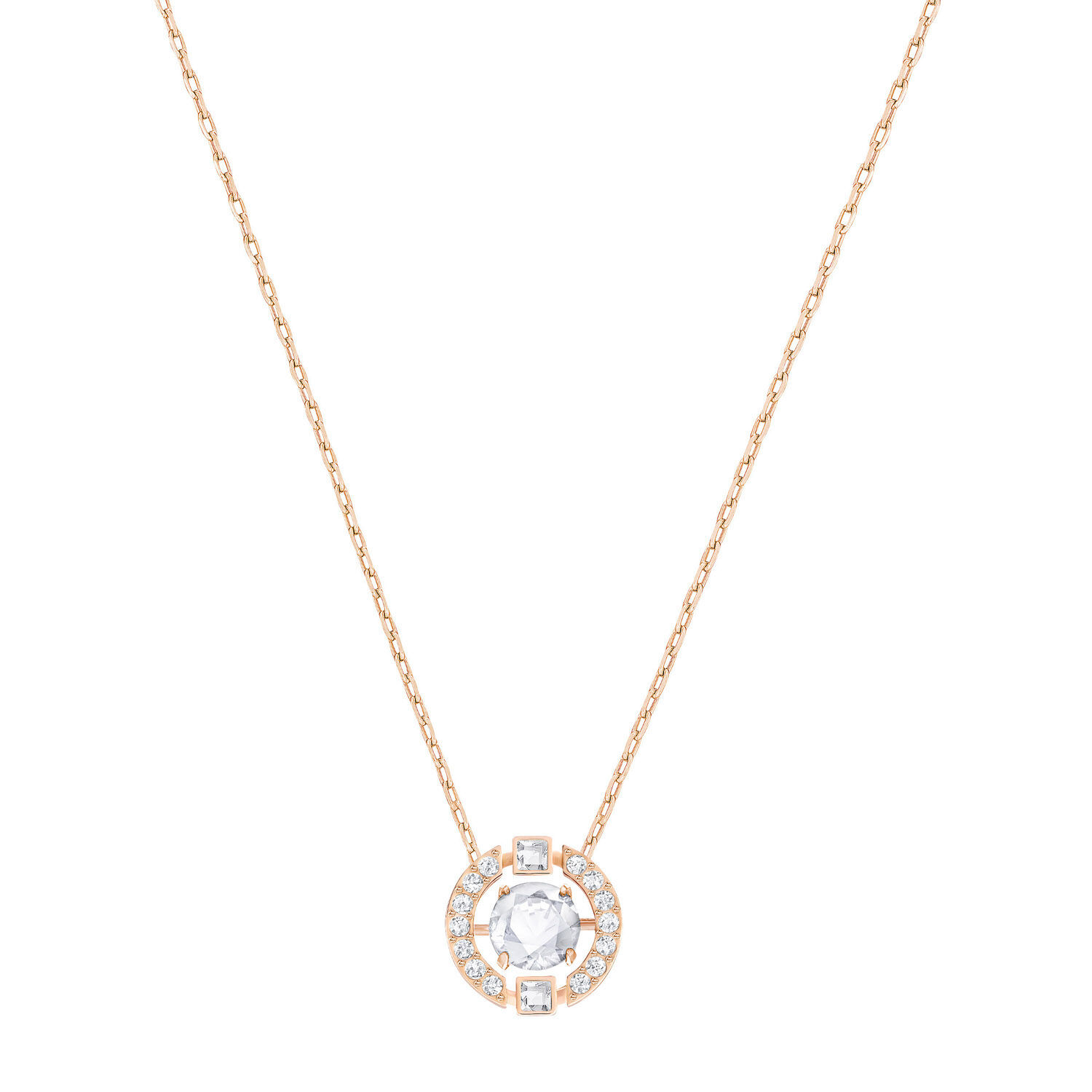 Swarovski crystal discount rose gold necklace