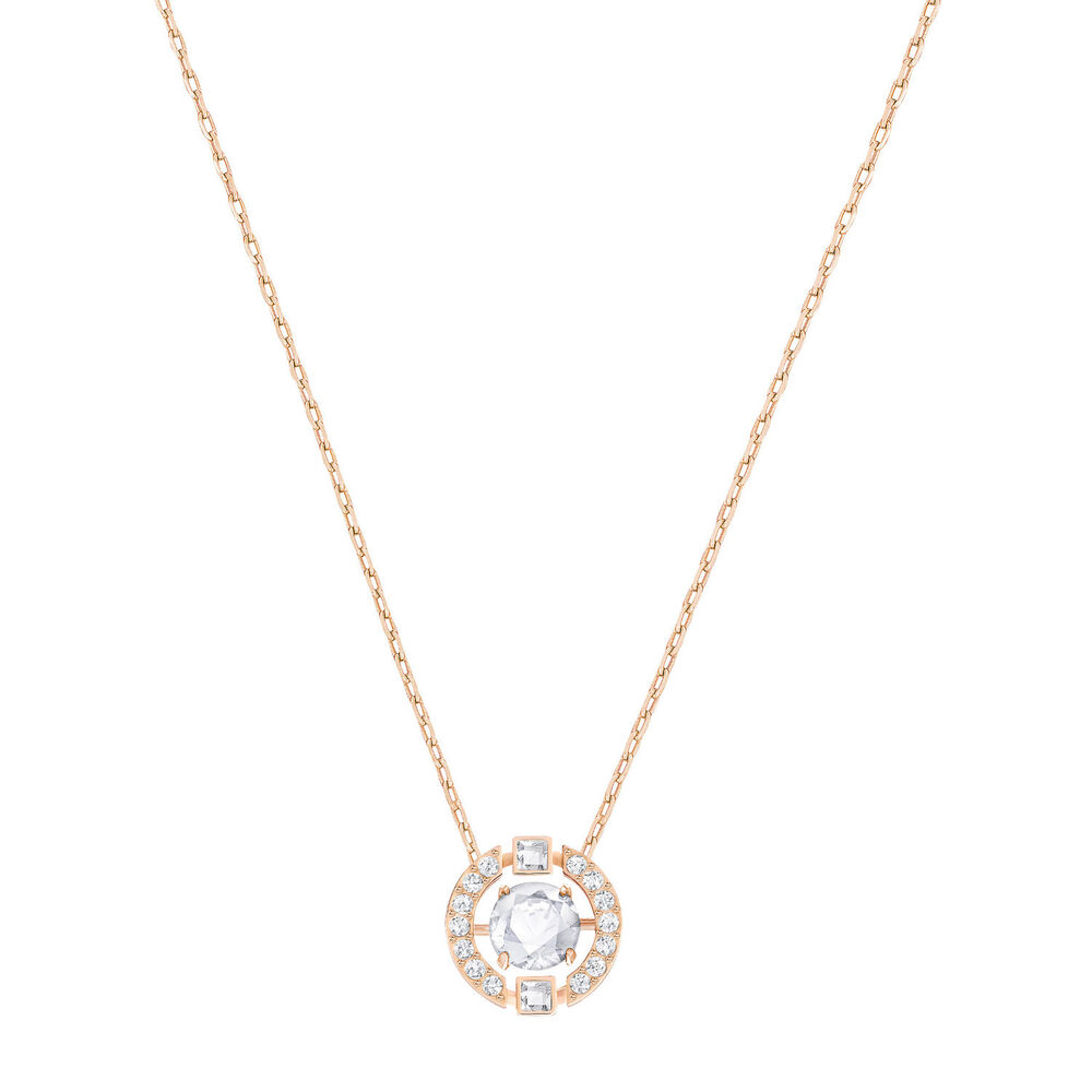 Swarovski Crystal Dance Rose Gold Plated Round Pendant