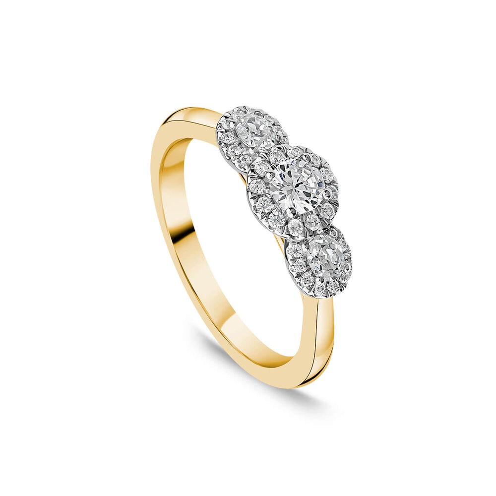 The Orchid Setting 18ct Yellow Gold 3 Stone 0.50ct Diamond Ring