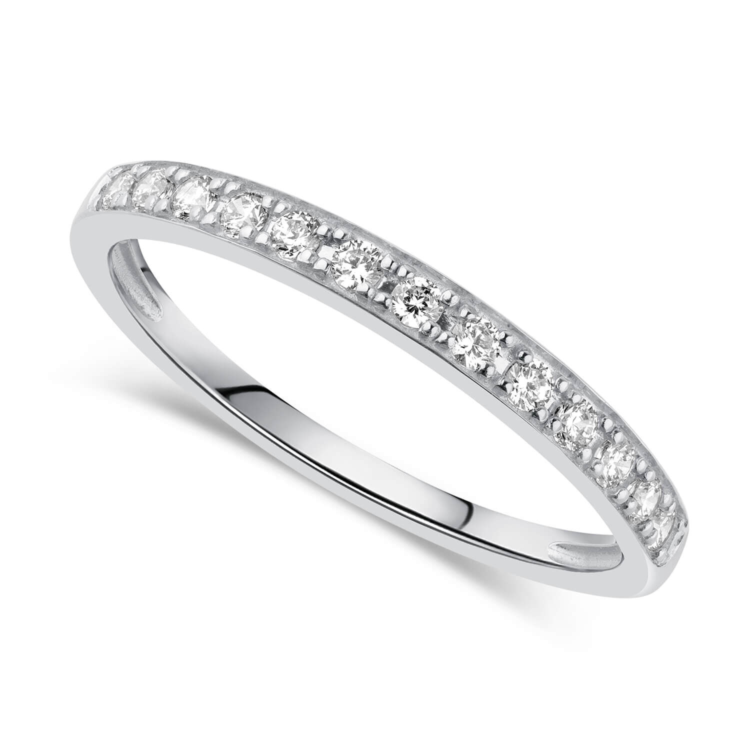 White gold cz wedding band sale