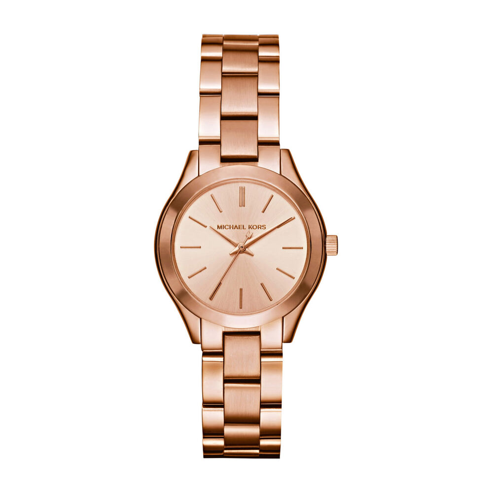 Michael Kors Slim Runway ladies' rose gold-tone watch image number 0
