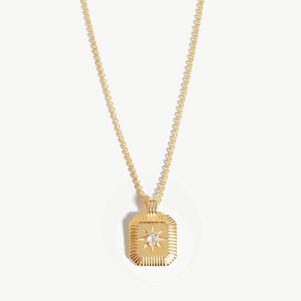 Missoma 18ct Gold Vermeil Sterling Silver Rainbow Moonstone June Birthstone Pendant Necklace