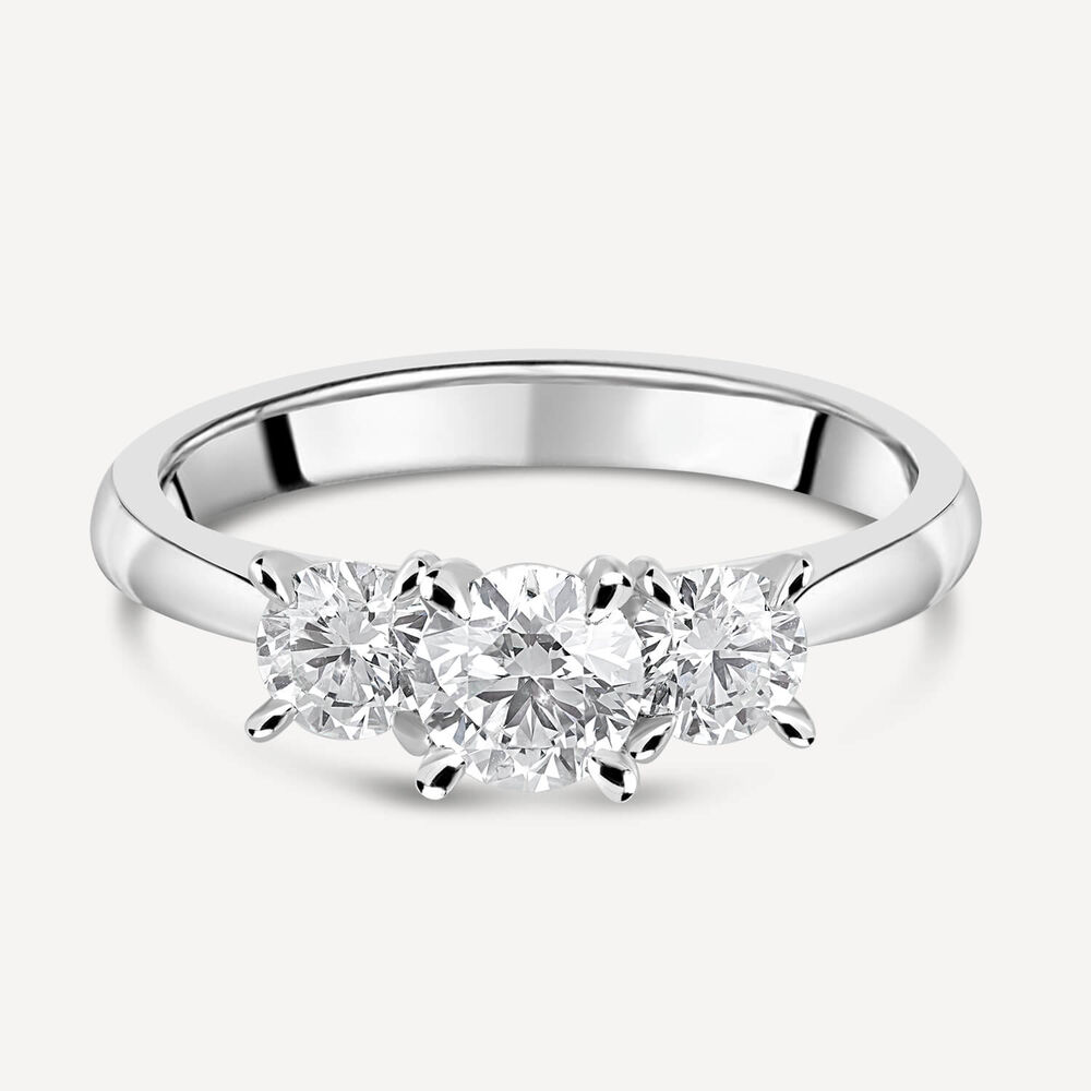 Platinum 1.00ct Amia Diamond Three Stone Ring image number 6