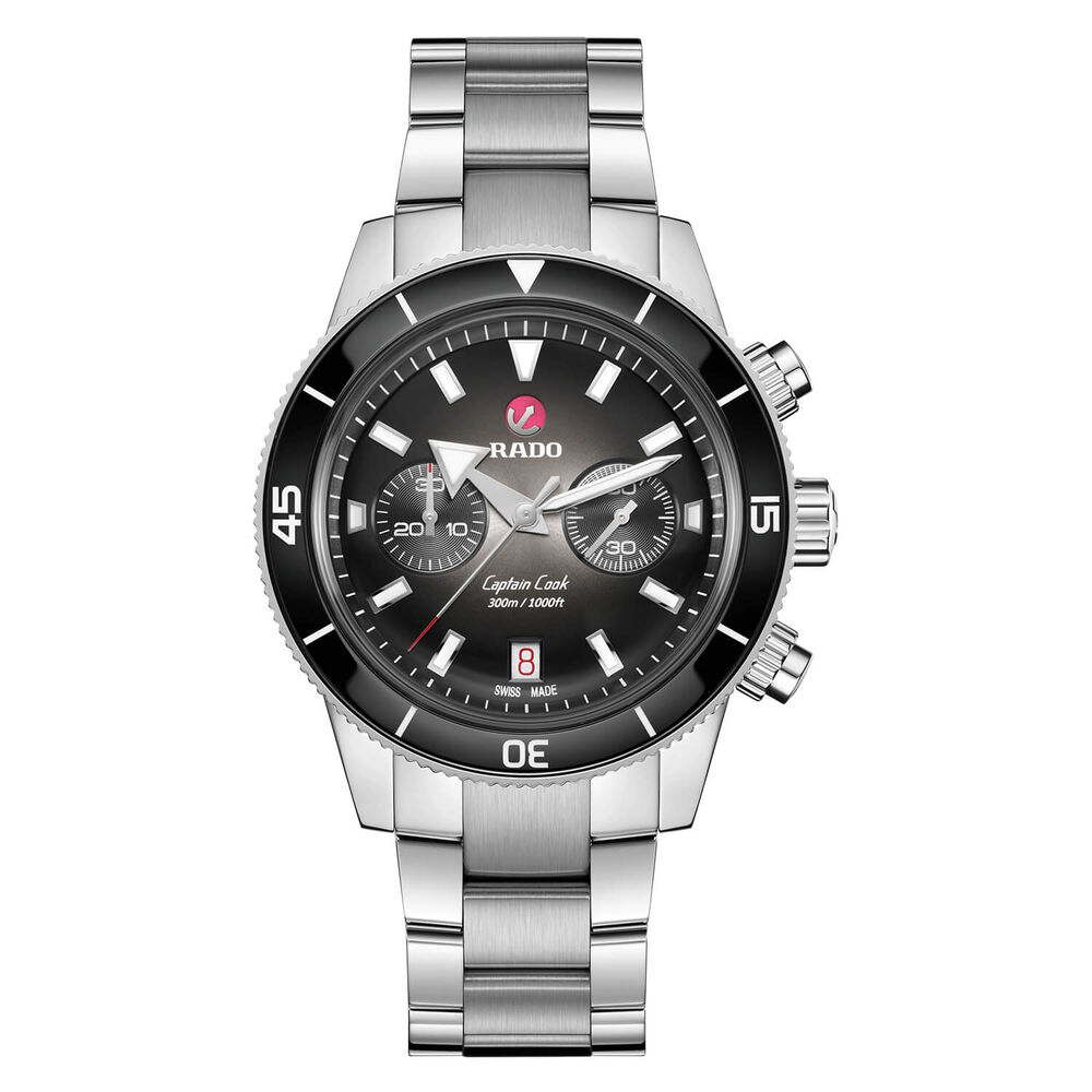 Rado Captain Cook Chronograph 43mm Black Dial Bracelet Watch