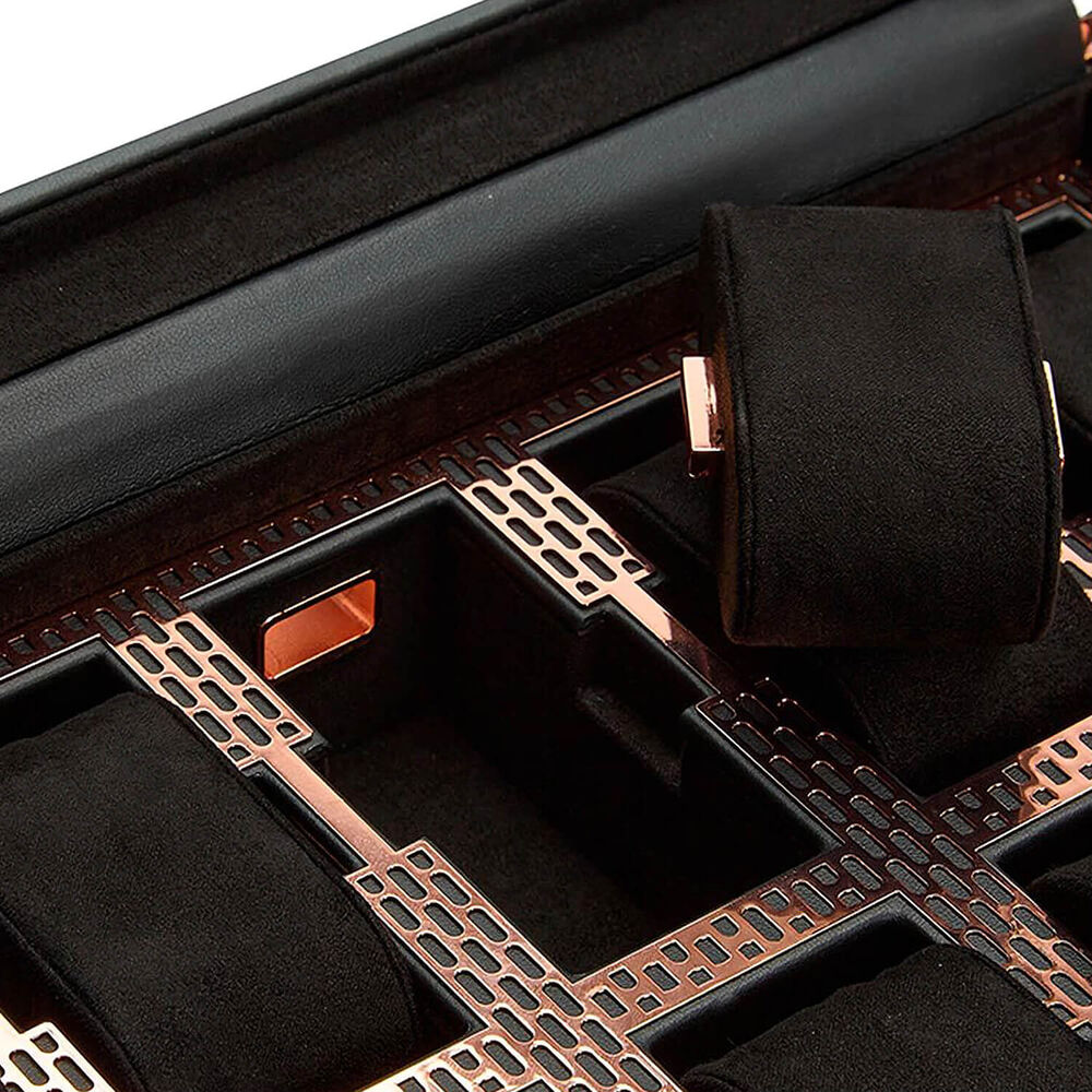 WOLF Axis 10 Pc Copper Plated Finish Vegan Leather Watch Box