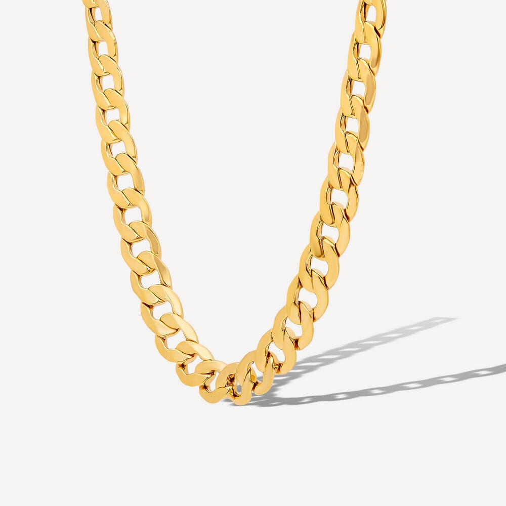 9ct Yellow Gold Polished 20'' Curb Chain Necklace image number 1