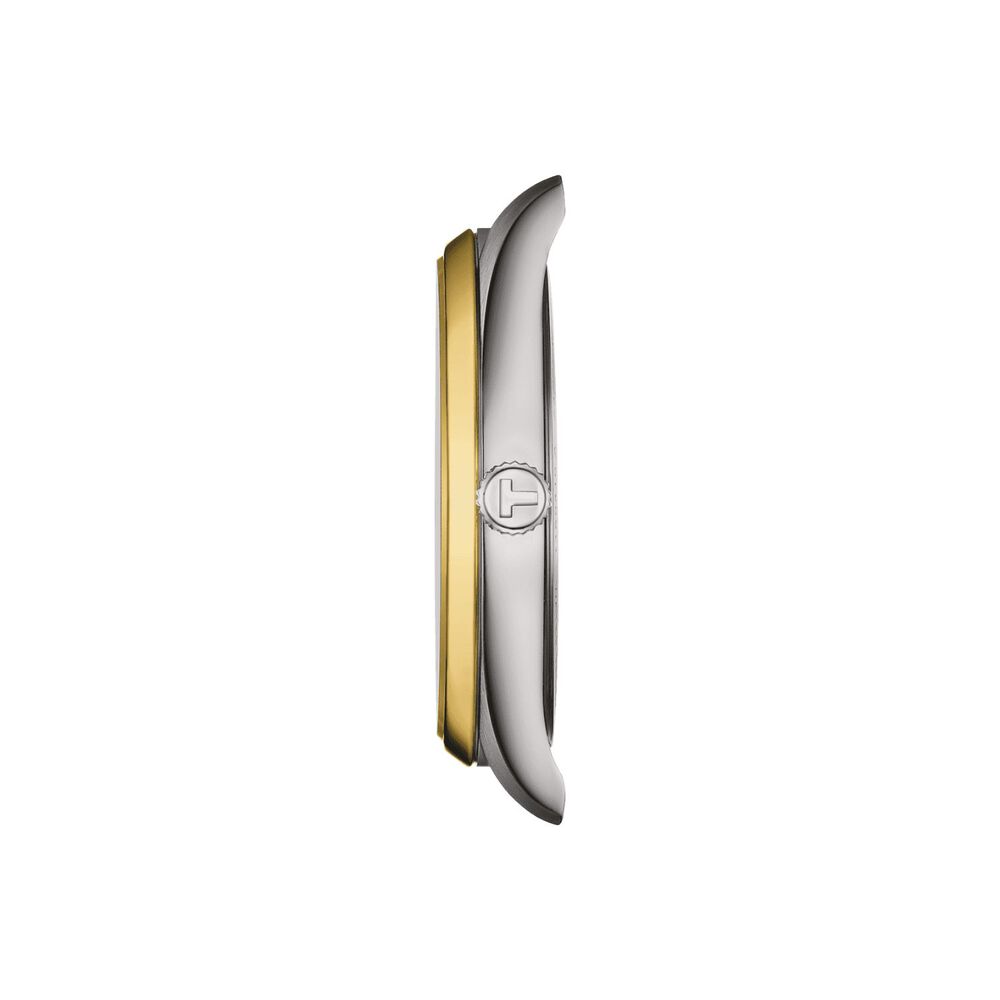 Tissot PR100 40mm Blue Dial Yellow Gold PVD Case Bracelet Watch