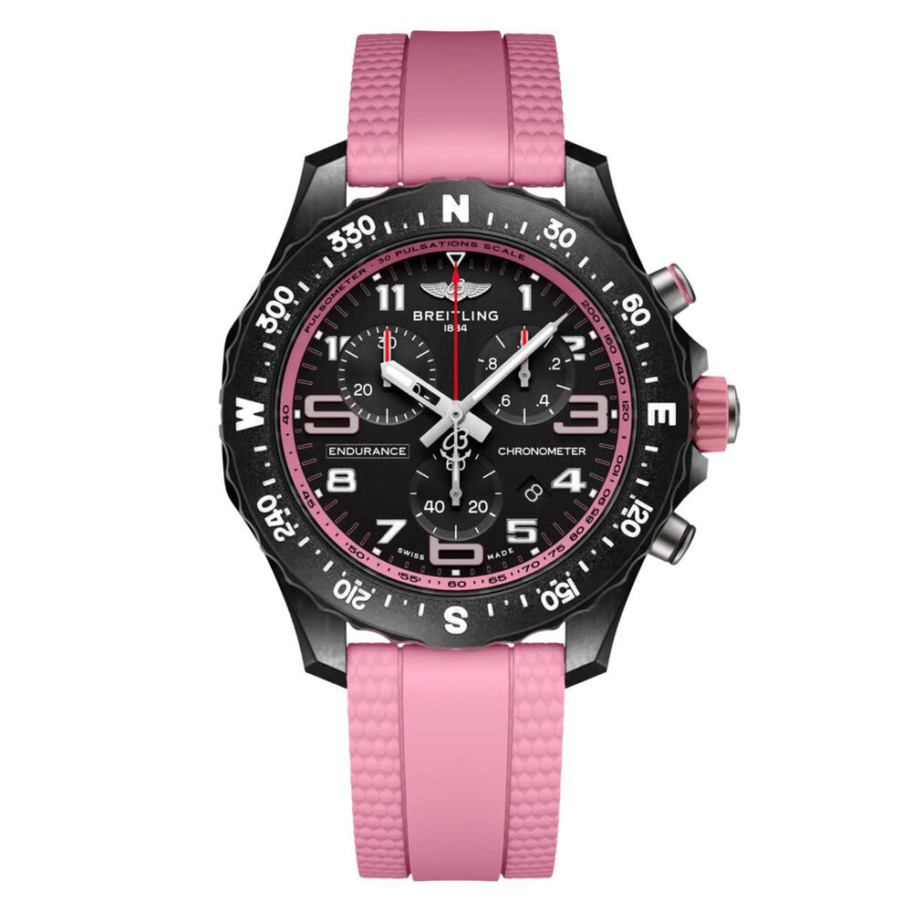 Breitling Endurance Pro 38mm Black Dial Pink Rubber Strap Watch image number 0