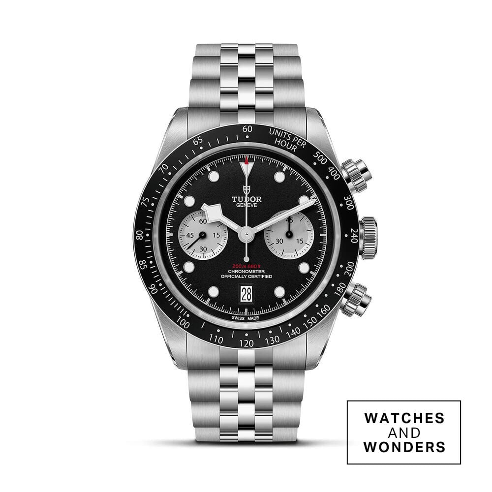 TUDOR Black Bay Chrono 41mm Black Dial Steel Five-Link Bracelet Watch