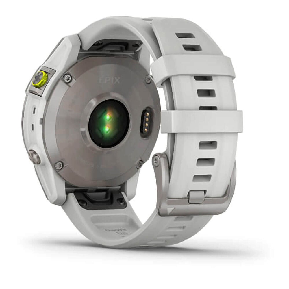 Garmin Epix Sapphire Titanium Bezel White Strap Watch image number 5
