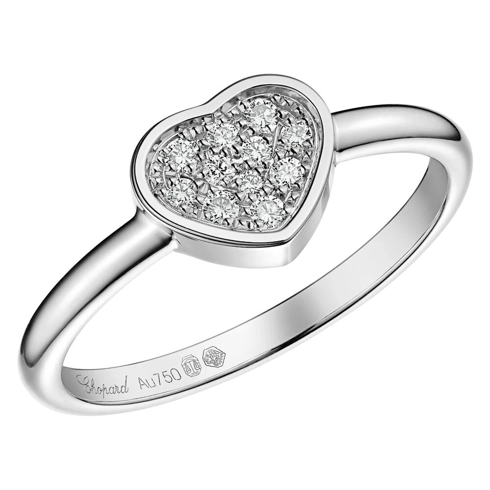 Chopard My Happy Hearts 11 Diamonds 18ct White Gold Ring (UK Size P)