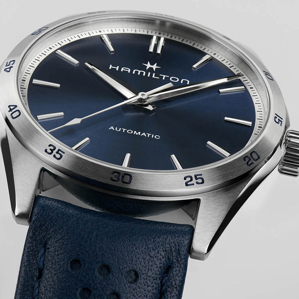 Hamilton Jazzmaster Performer Auto 38mm Blue Dial & Strap Watch image number 3