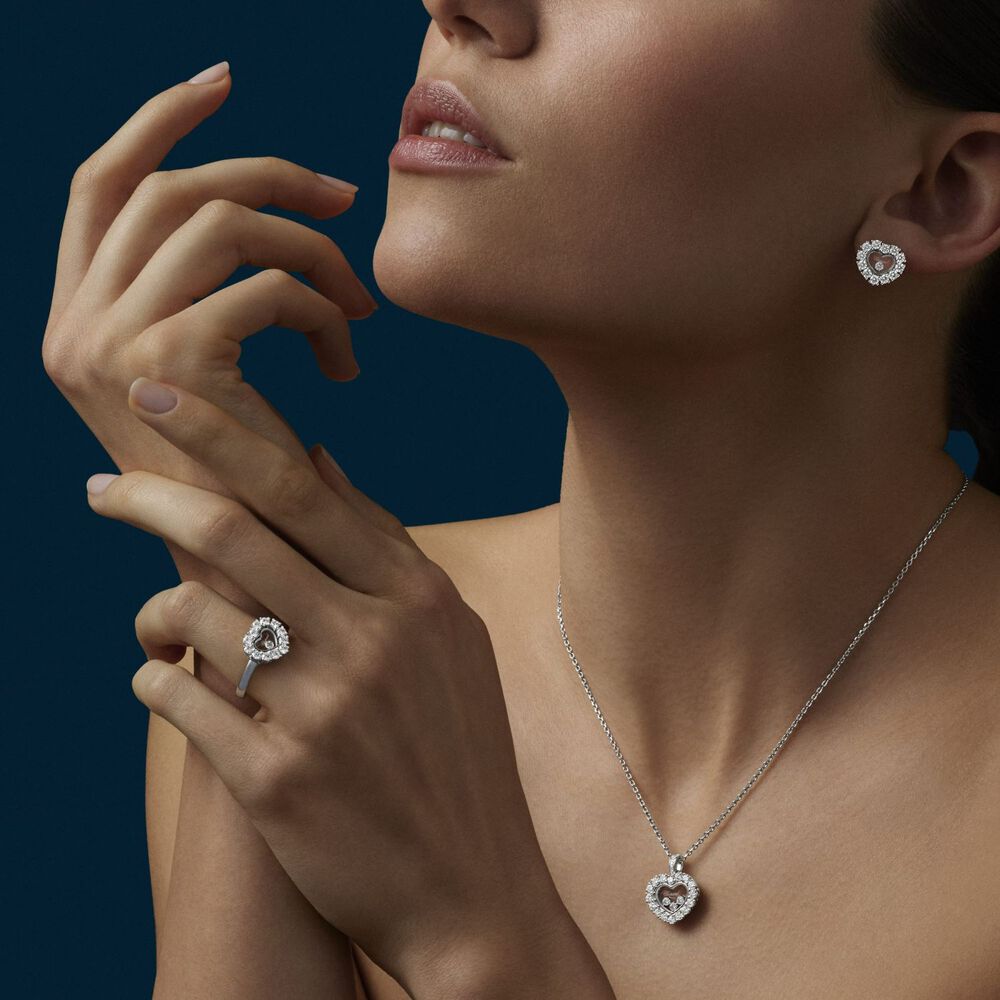Chopard Happy Hearts Icon 1.23ct Diamond Heart Stud Earrings image number 5