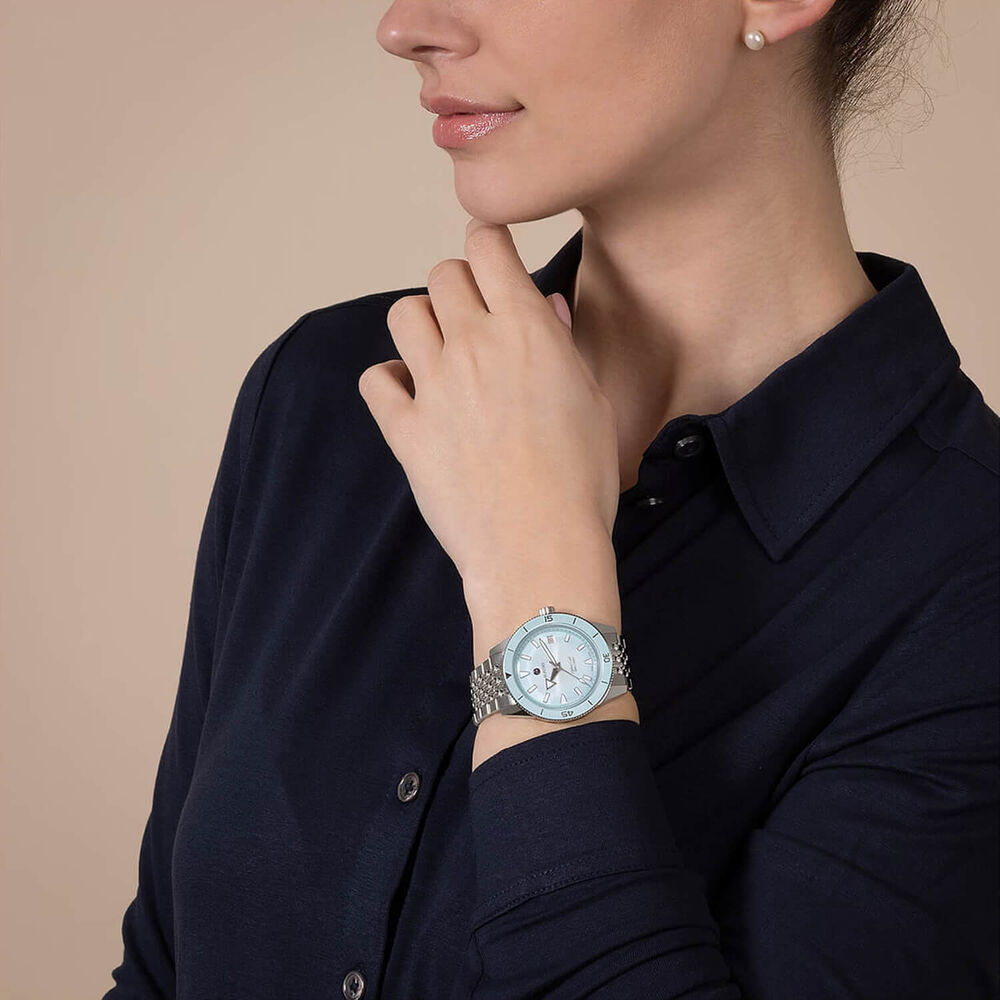 Rado Captain Cook Automatic 39mm Gradient Light Blue Dial Steel Bracelet Watch image number 5