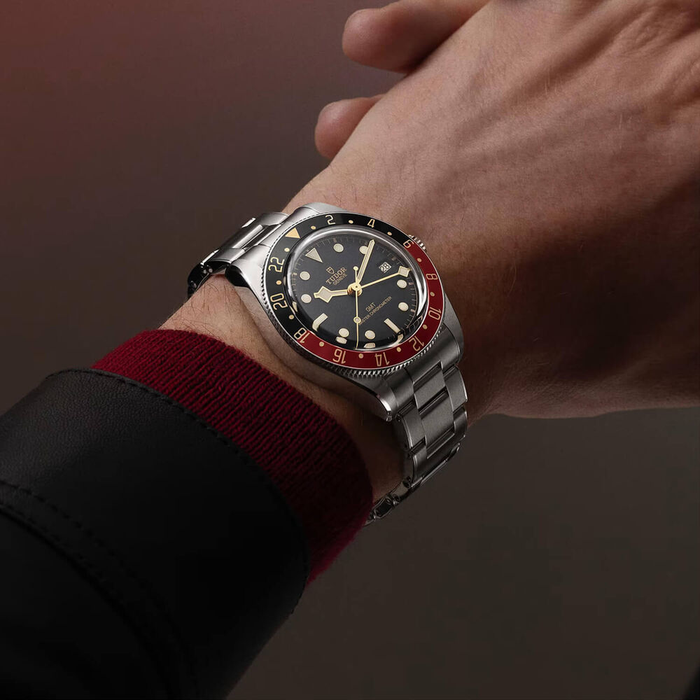 TUDOR Black Bay 58 GMT 39mm Dial Black & Burgundy Bezel Steel Bracelet Watch image number 2