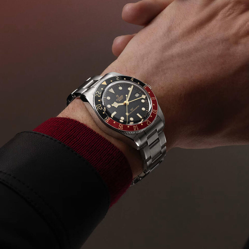 TUDOR Black Bay 58 GMT 39mm Dial Black & Burgundy Bezel Steel Bracelet Watch image number 1