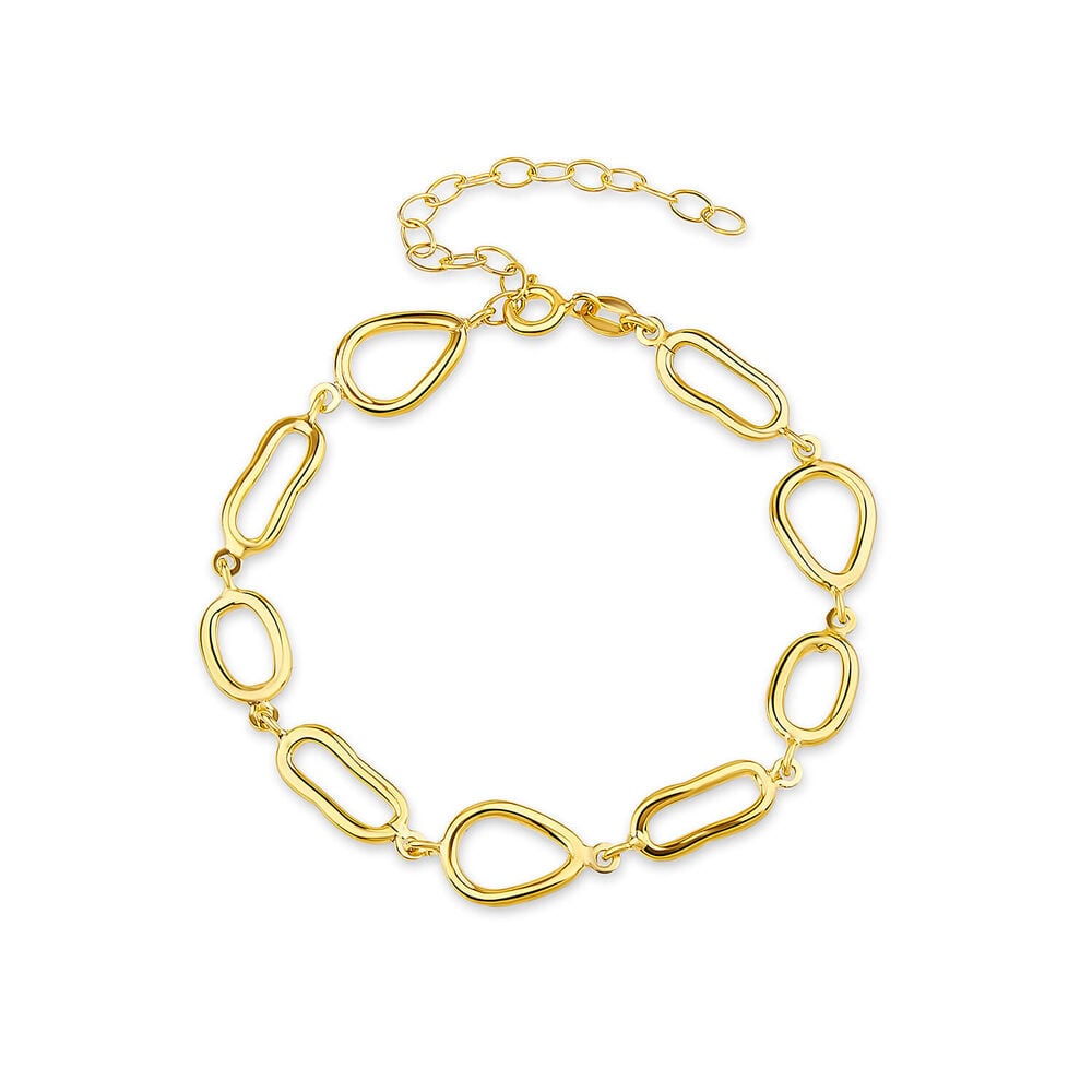Yellow Gold Plated Sterling Silver Open Tear Loop Bracelet