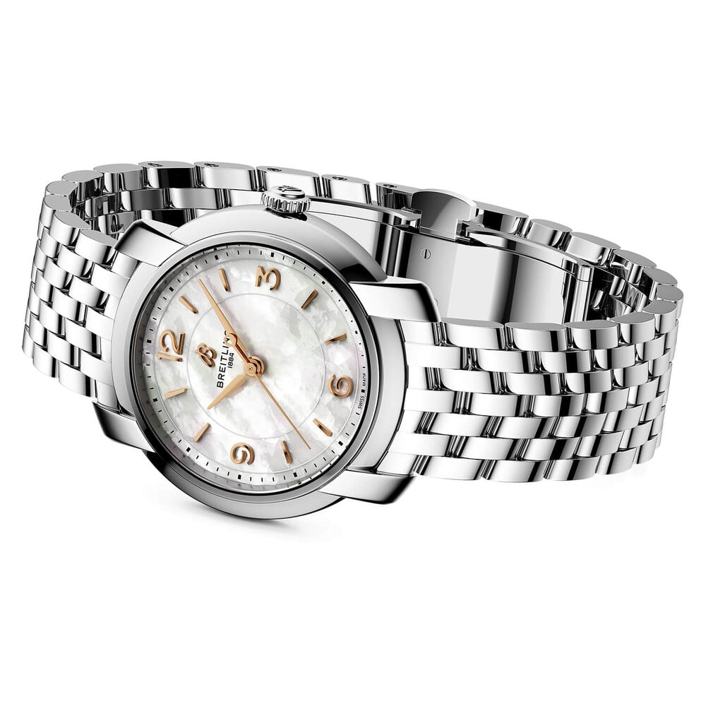Breitling Lady Premier 32mm Mother of Pearl Dial Steel Bracelet Watch image number 2